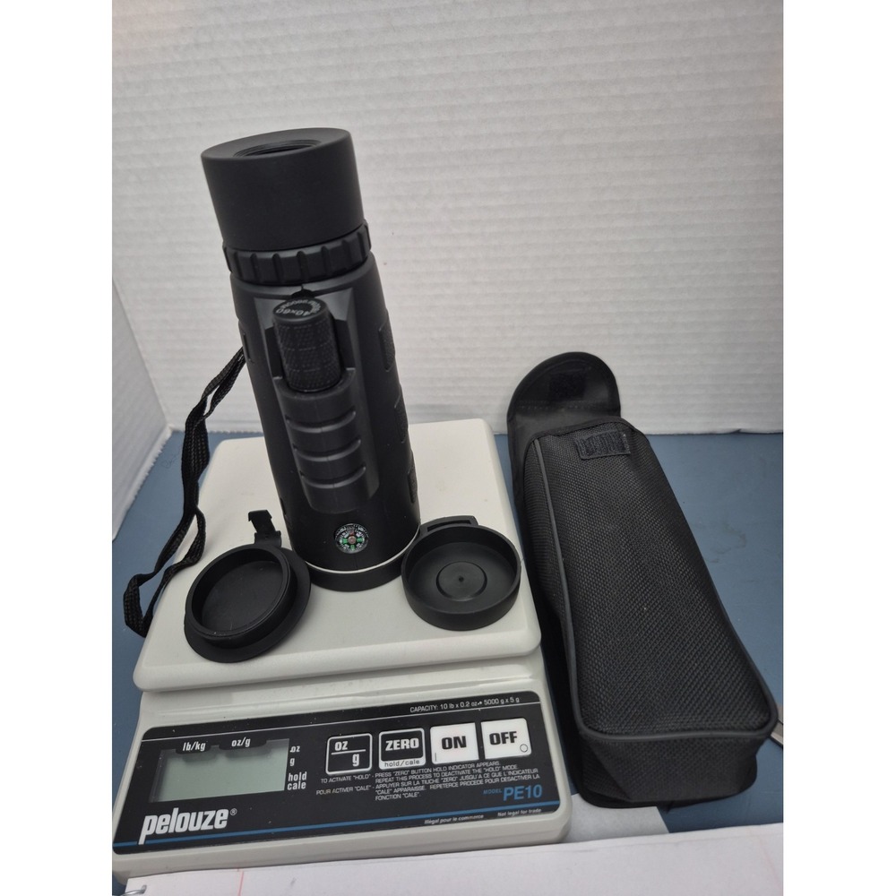 Monocular With Compass, Lens Covers,Draw String Bag Case - 40 x 60